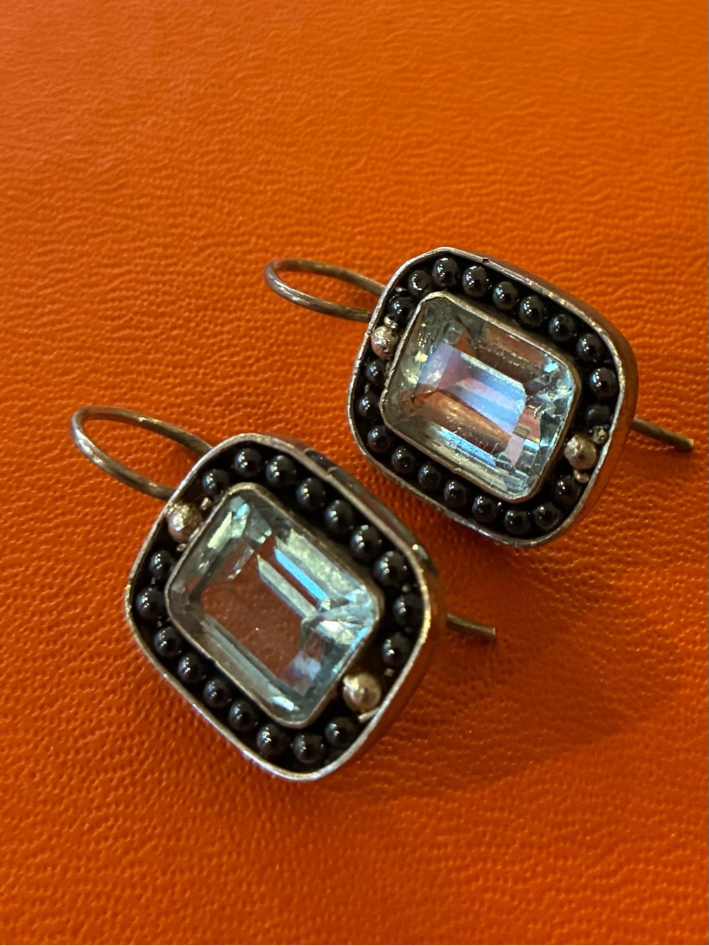 Blue Topaz sterling silver drop earrings